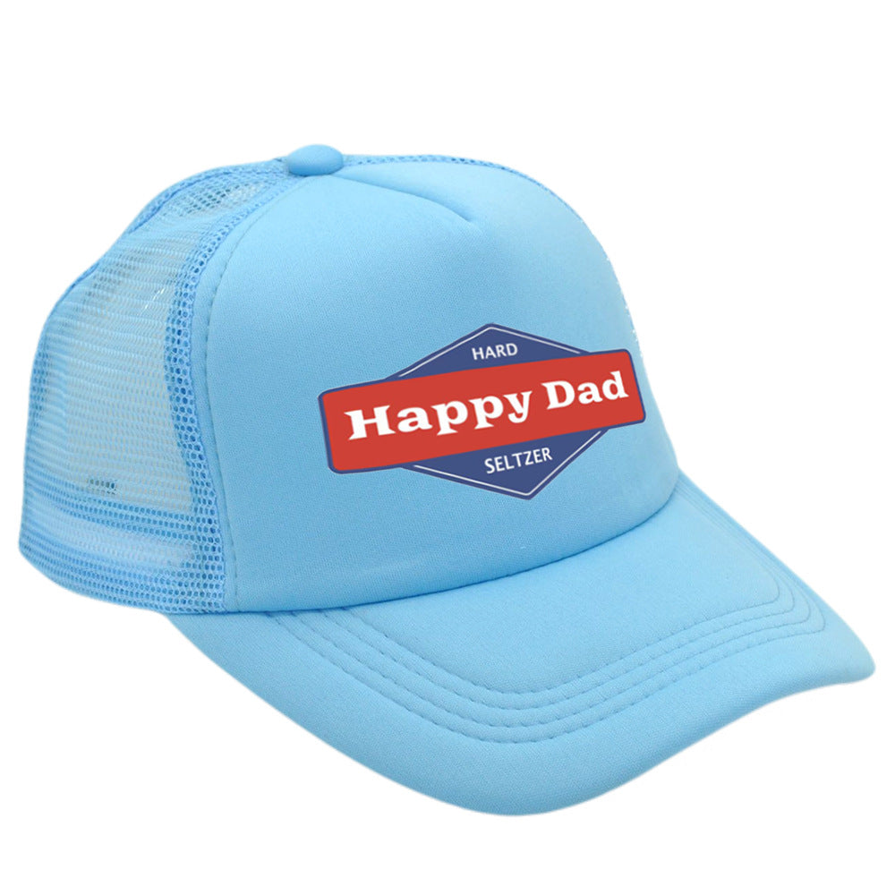 Hot Solid Color Mesh Happy Dad Baseball Summer Hat Male Truck Driver Mesh Peaked Cap