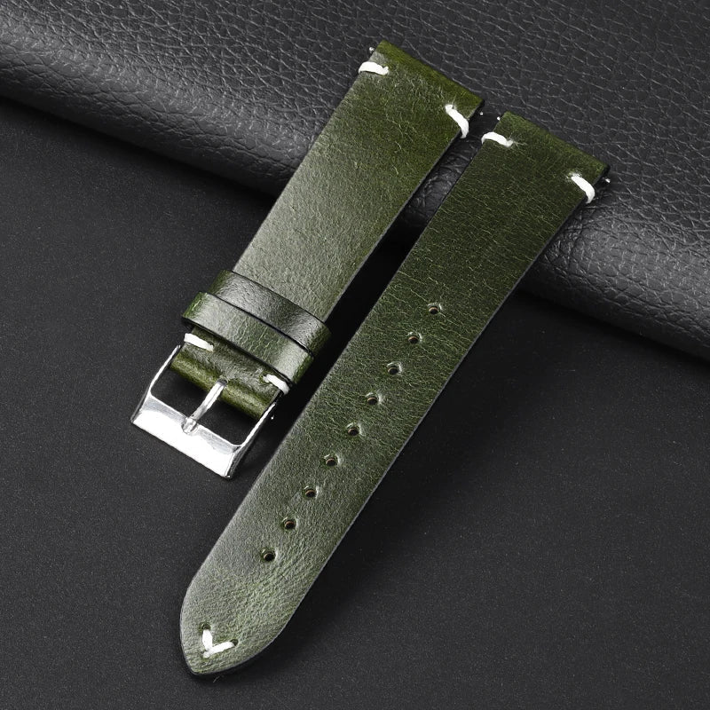 COROS Smartwatch Leather Band Quick Release Retro Oil Wax Calfskin 18/20/22mm