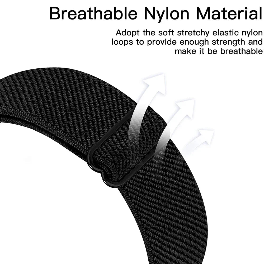 COROS Nylon Loop Watch Band - Elastic Strap Unisex with Metal Button Clasp