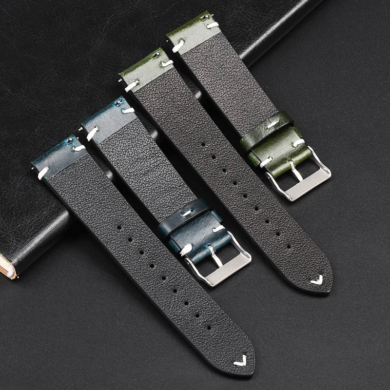 COROS Smartwatch Leather Band Quick Release Retro Oil Wax Calfskin 18/20/22mm
