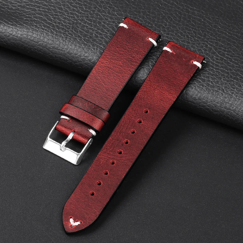 COROS Smartwatch Leather Band Quick Release Retro Oil Wax Calfskin 18/20/22mm