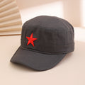 Outdoor Camouflage Flat-top Hat With Three-dimensional Embroidered Five-pointed Star Emblem And Sunshade Brim Hat, Suitable For Outdoor Wear.